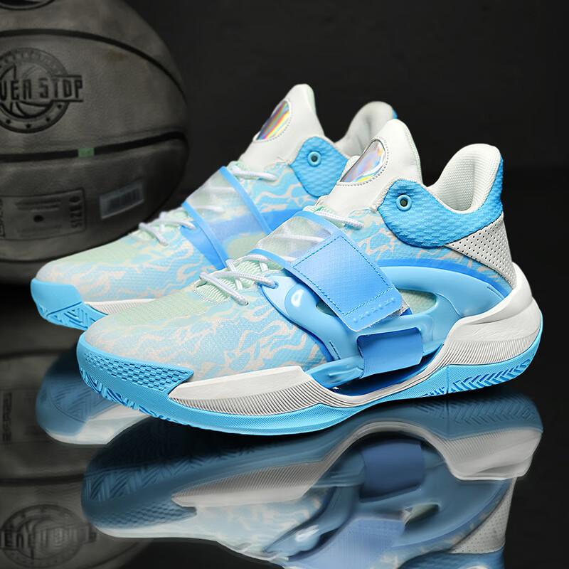 Friction has sound, actual combat shock absorption, basketball shoes, boys and teenagers, mesh breathable luminous version, tide shoes, high-top sport
