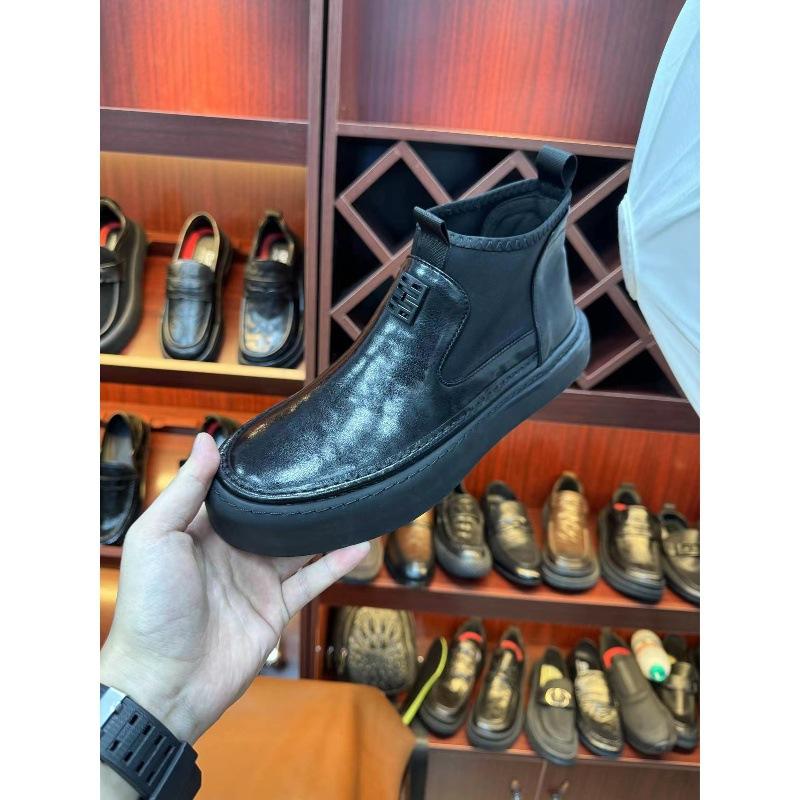 Martin Boots Velvet Pure Cowhide New Men's High Sense Light Luxury Comfortable Pure Leather Casual Men's Shoes Versatile Business