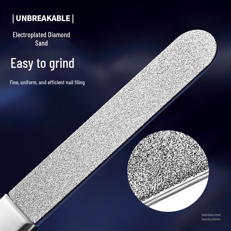 Zinc Alloy Double-Sided Nail File & Polisher - Stainless Steel, Sand-Plated for Manicure and Buffing.
