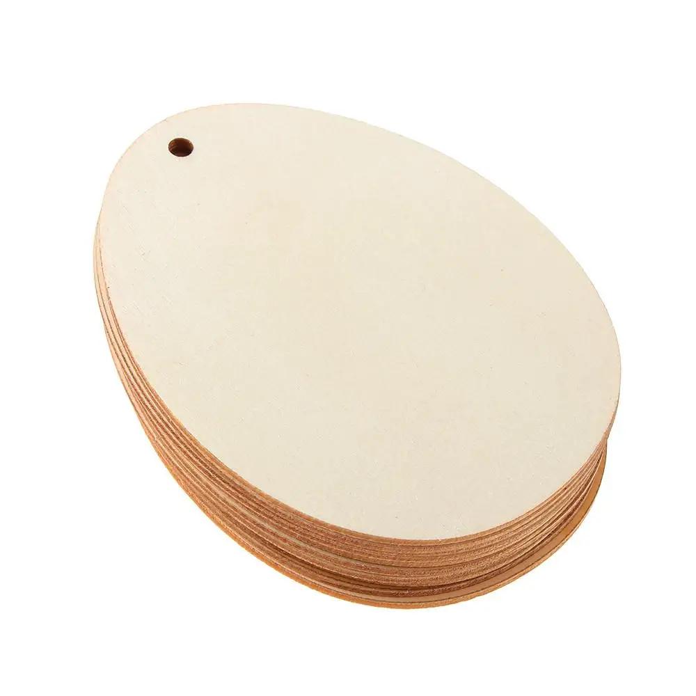 10/25/50pcs DIY Craft Household Hanging Ornaments Wooden Graffiti Wood Chips Easter Decorations Easter Eggs Wood Slice