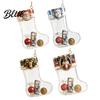 Plush Glitter Stocking Ornaments Fillable Christmas Acrylic Ornament Transparent Candy Filled Tree Coin Socks Hanging Decor Santa Snowman