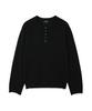 NOISE Vintage Damaged Henley Neck Knit [Black]