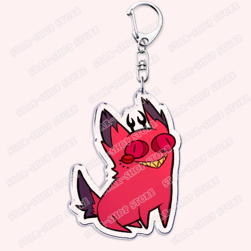 Heiß Populär Anime Cartoon Dämon Figur Schlüsselanhänger für Zubehör Tasche Angel Dust Schlüsselanhänger Ring Schlüsselring Schmuck Fans Freunde Geschenke
