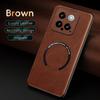For Xiaomi 14 14 Pro Fine-Hole PU Cow Pattern Leather Outer Magnetic Ring Soft Edge Anti-Drop Phone Case
