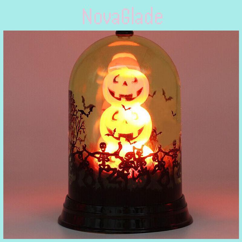 Lampada Luminosa a LED Zucca Strega di Halloween Natale per Celebrazioni Festive