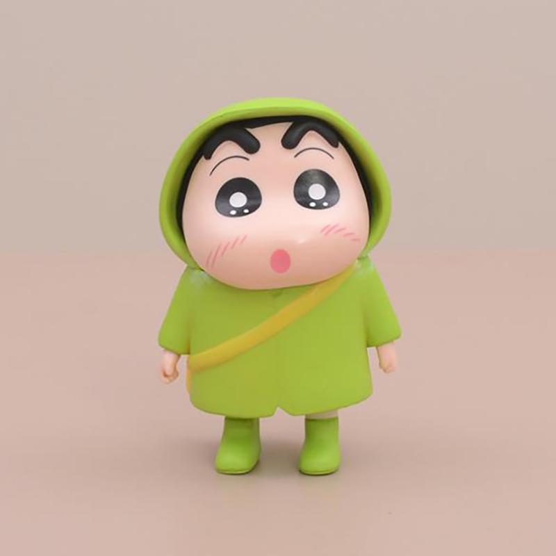 

1 шт. 10 см кавайный мелок Шин Чан аниме фигурка плащ ПВХ милая коллекционная модель фигурка игрушки мальчики дети день рождения зелёный