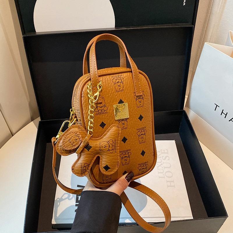 

Mobile phone bag women s messenger new fashion niche women s mini messenger bag to work commuting texture women s shoulder bag коричневий