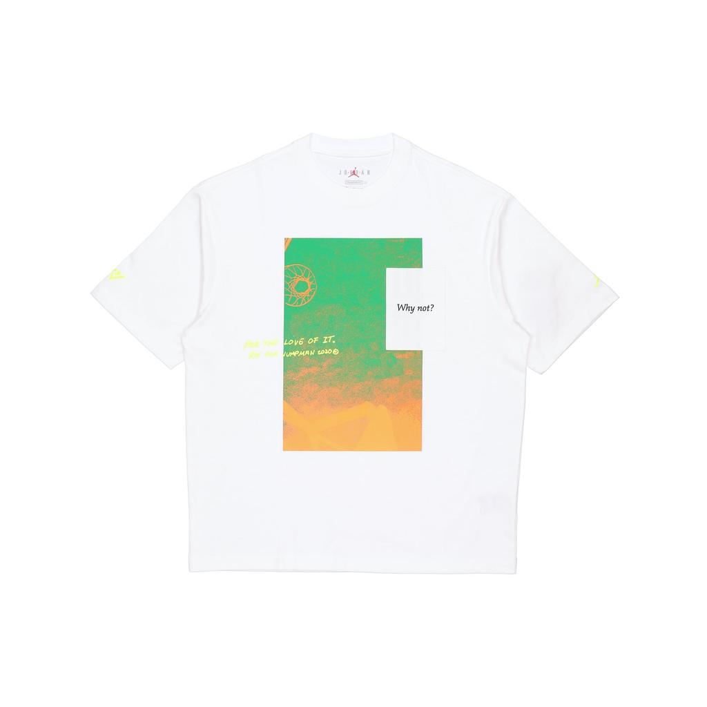 Jordan Why Not T Shirts Men's White Crew Neck Moderate Straight Fit DC3248-100