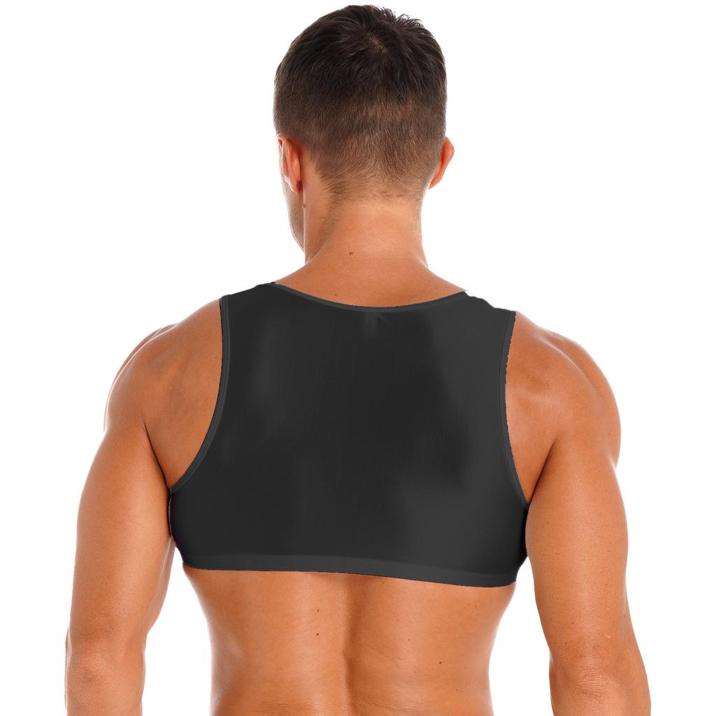 Men's Muscle Tank Top Round Neck Undershirt Vest Singlet Gym Sports Half Top