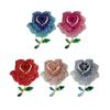 Portable Crystals Rose Flower Pin for Professional Women Comfortable Daily Wear Jewelry Accessory