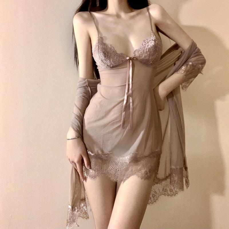 Sex Underwear, Sexy Pajamas, Pure Desire Suspenders, Lace Perspective Pajamas, Pajamas, Free-to-wear Set.