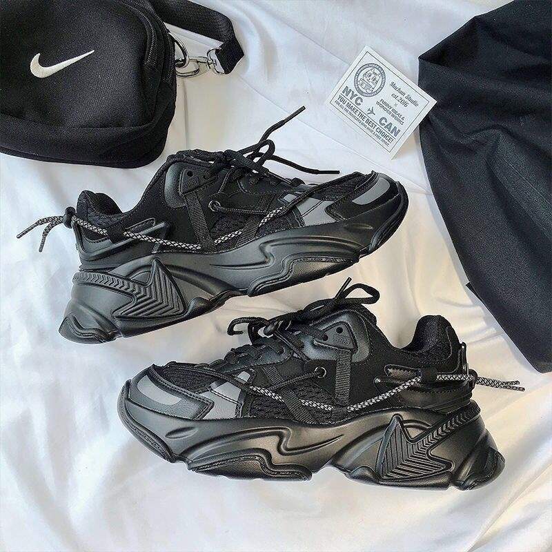 2025 new chic Japanese and Korean trend couple velvet dad shoes trendy casual versatile sports shoes mesh trendy shoes men