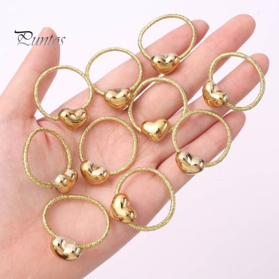 Non-damaging Hair Elastic Rope 10Pcs Super Soft Fabric Heart-Shaped DIY Hairstyle Accessories Ties Holiday Decorations