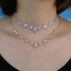 High Quality Iced Out Bling Sparking Clear Cubic Zirconia CZ Paved Star Starburst Charm Choker Necklace For Women