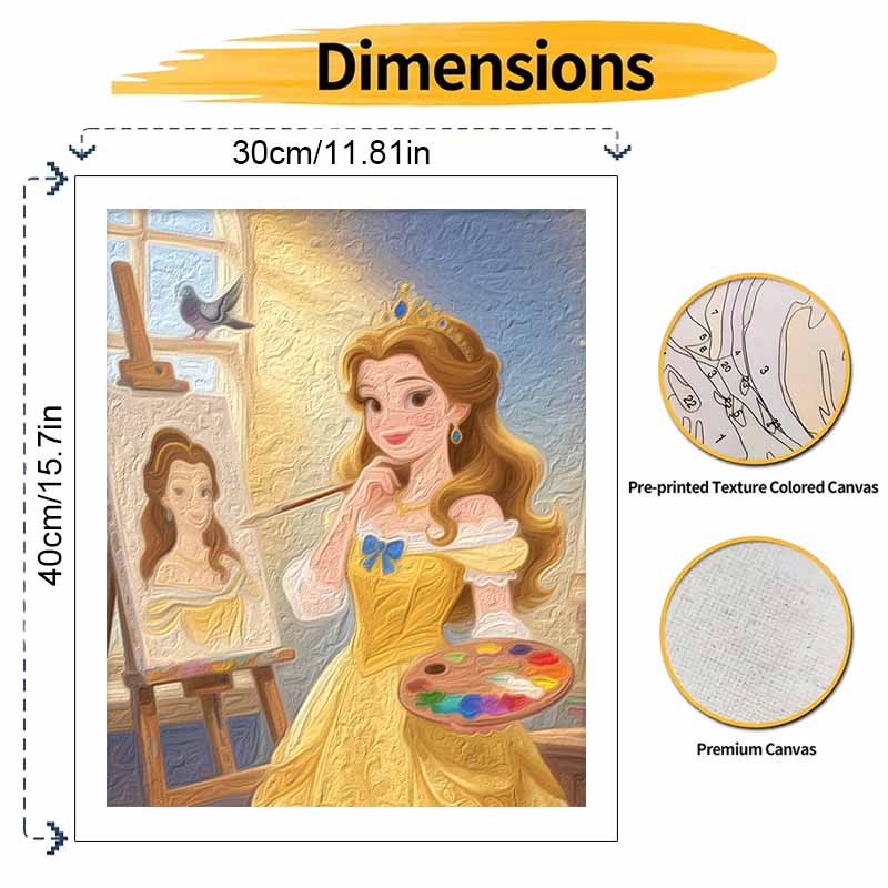 Disney princess digital oil painting art kit handmade diy home decorations