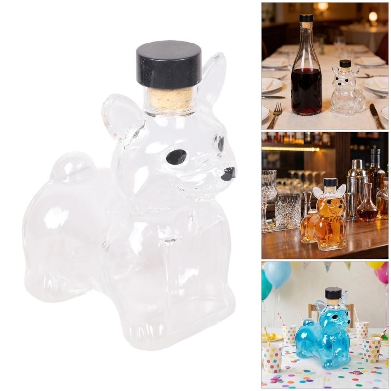 Dekanter für Whiskey in Hundeform, klare Glasflasche für Spirituosen, zur Präsentation und als Gesprächsstarter-Geschenk