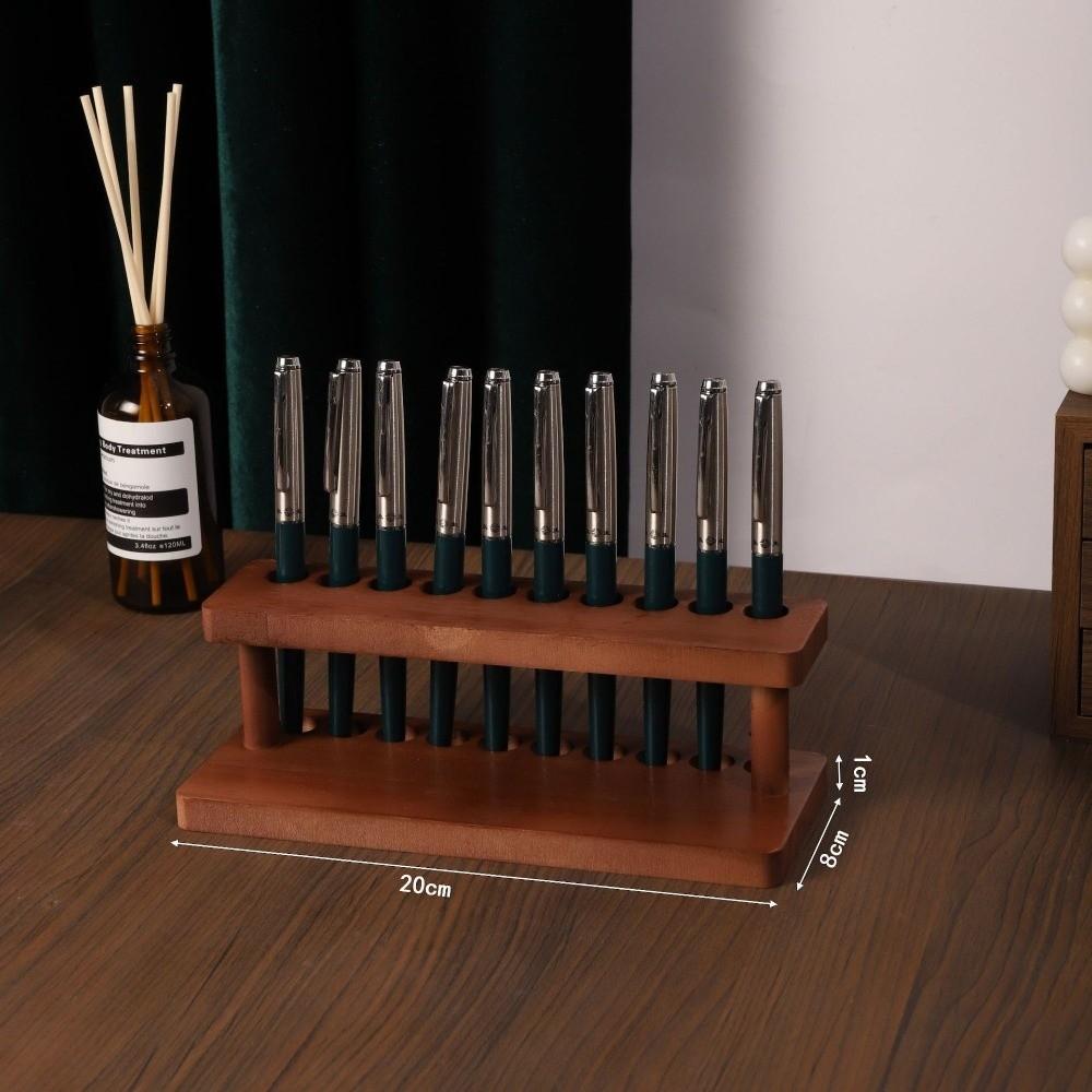4/10 Slots Wooden Pen Holder Desk Organization Multifunction Office Desk Organizer Stationery Storage Pen Container School Use