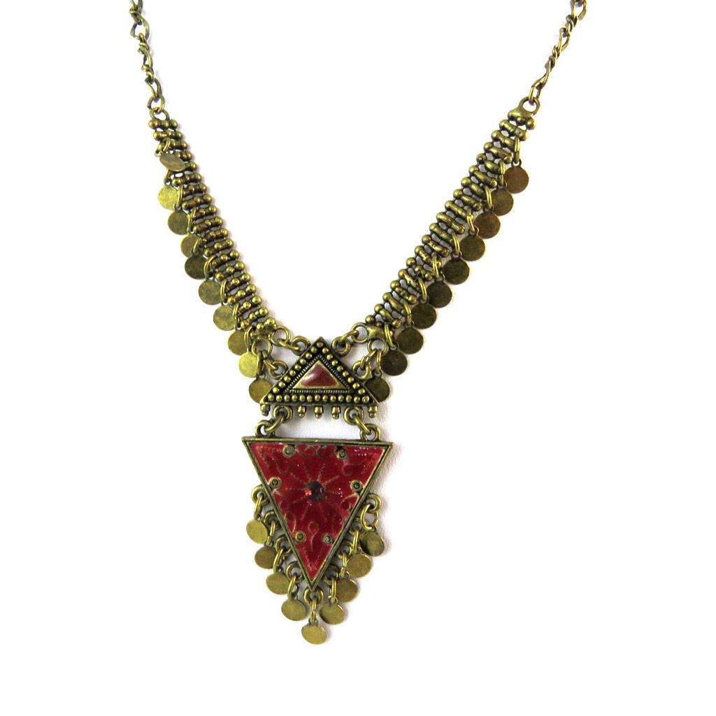 Les Trésors De Lily [D3935] - Red 'Luxor' Designer Necklace