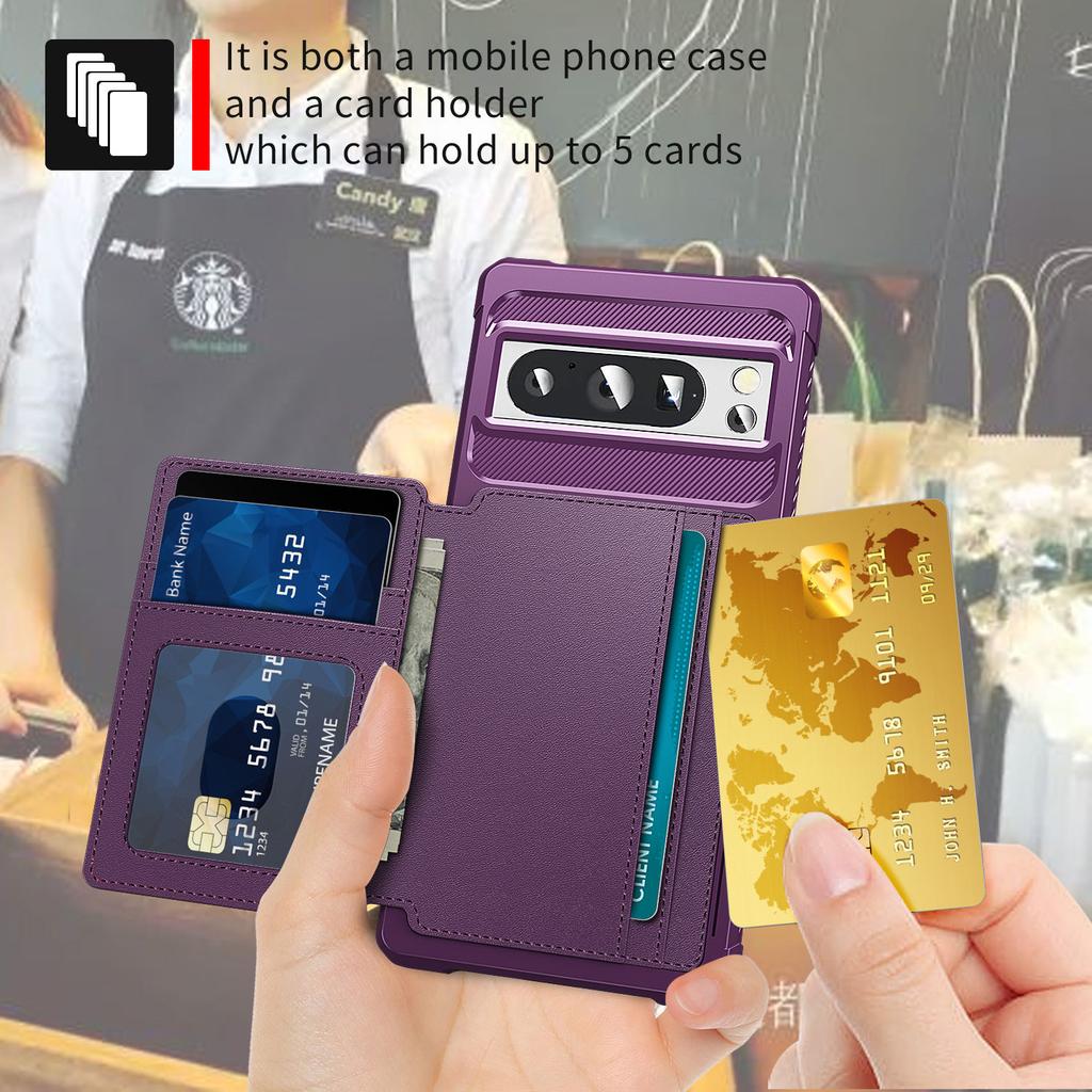 For Google Pixel 7 Pro 7A Pixel 8 Pro Pixel 8 Case with Card Holder, Heavy Duty Shockproof Rugged Leather Flip Wallet Cover