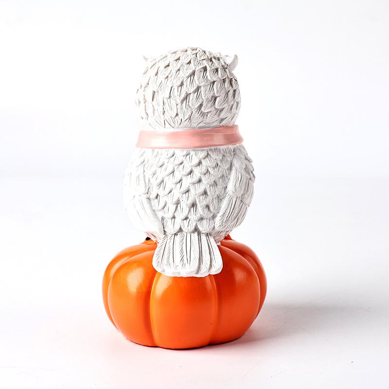 Halloween Decorations - Cute Owl, Bat, Pumpkin, Ghost Resin Craft Figurines, Party Small Gifts