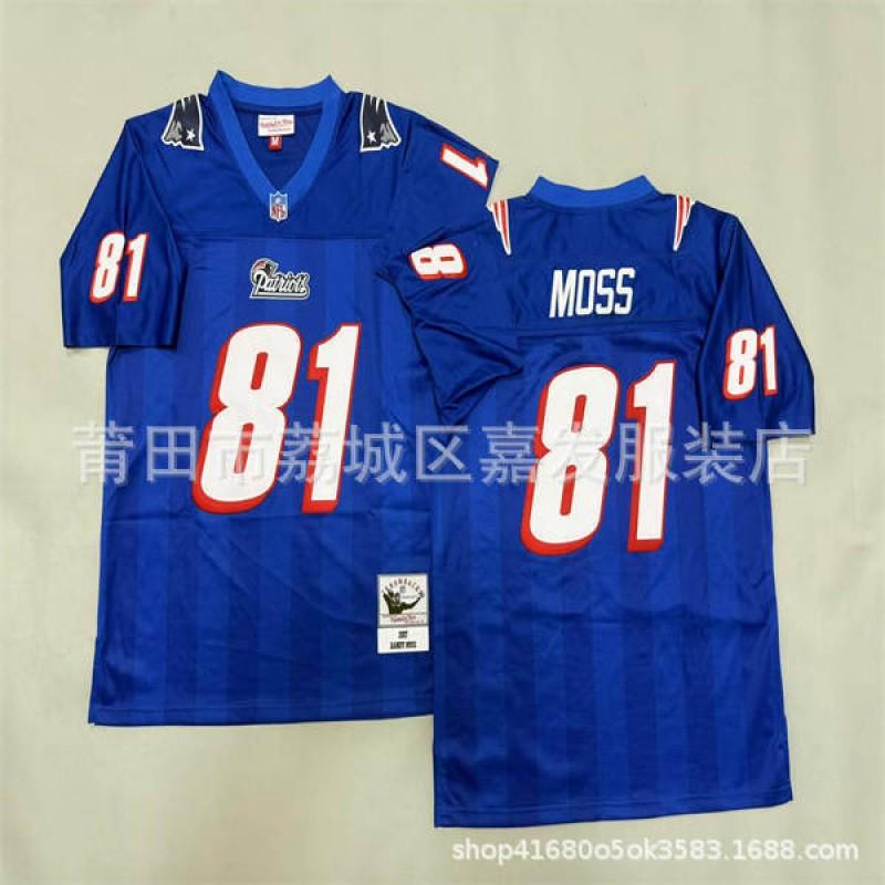 Retro American Football Jersey Mens Cotton T-Shirt Vintage Team Patriot 12 24 28 Short Sleeve Fall