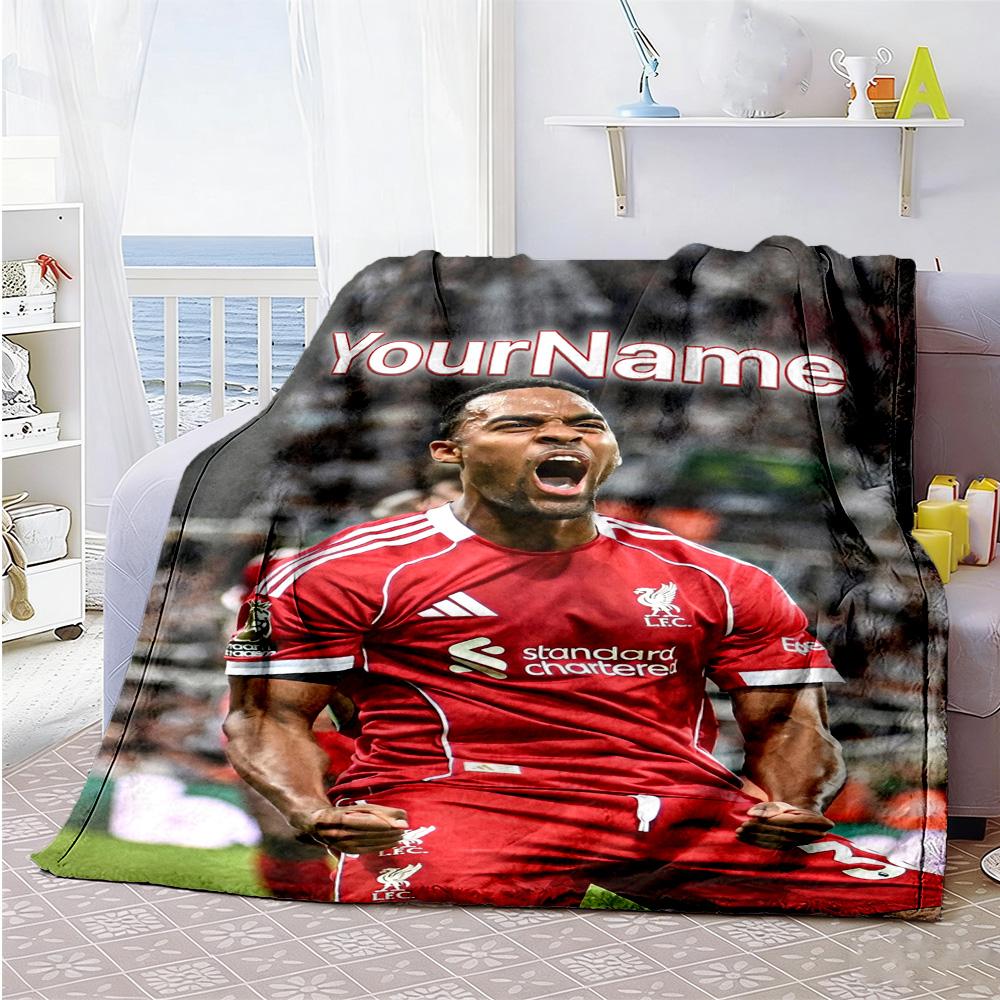 Liverpool Customize Your Name Blanket Throw Customizable Blanket Warmthful Decor Suitable for Couch Sofa Bed Nap Four Seasons Multipurpose