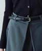 IHR Round Buckle Leather Belt / Black