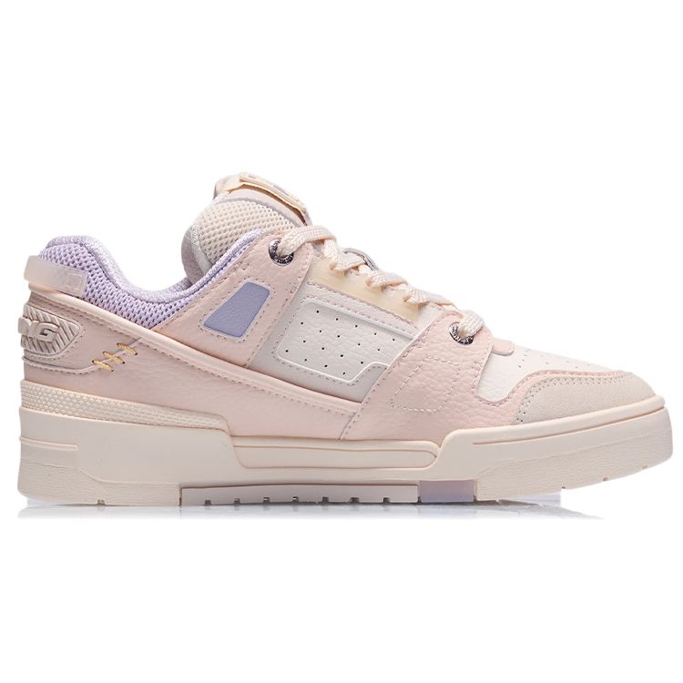 Li Ning Classic Non-Slip Low-Top Skate Shoes Women Sneakers Soft-Rose-Pink AGCR400-5
