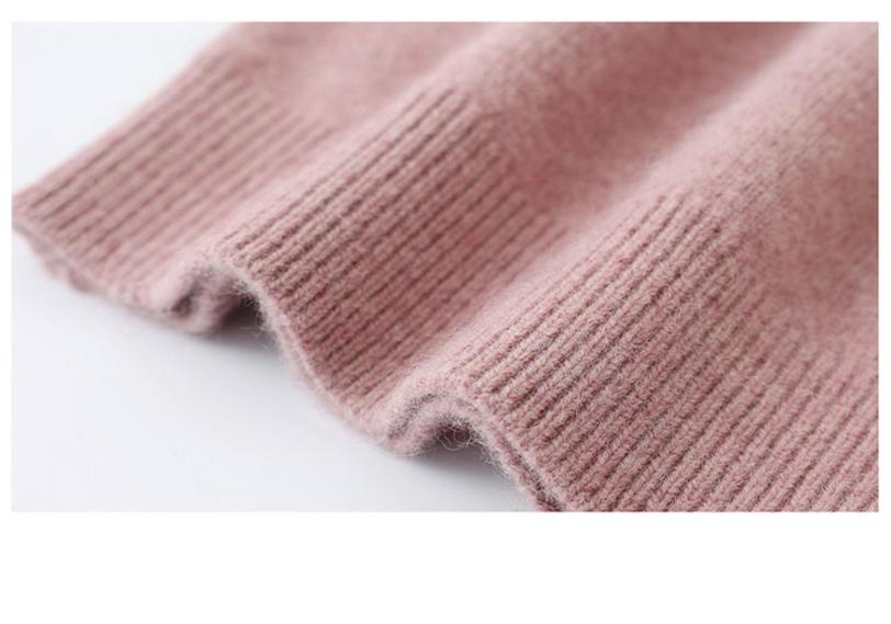 Women's Slimming Half-High Collar Wool Sweater - Thick Warm Winter Base Layer for Middle-Aged Women