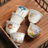 Dehua suet jade teacup Kung Fu tea set tea cup household ceramic personal master cup white porcelain single cup