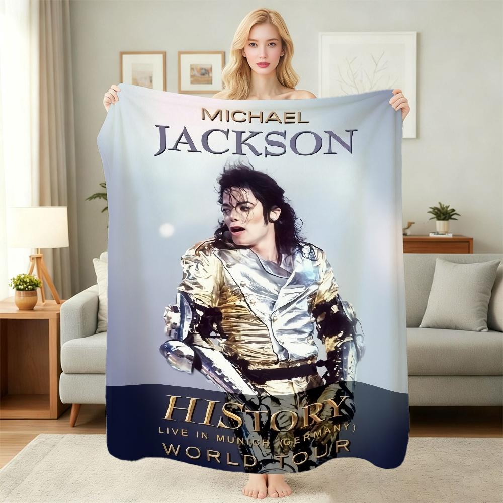 Michael Jackson History World Tour Flannel Printed Blanket Cozy Comfortable Throw Blanket For Bedroom Sofa Bed Party Decor New Year Gift