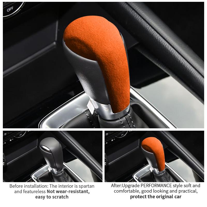 For Mazda Axela Atenza CX-5 CX-8 CX-9 Car Gear Shift Knob Change Lever Boot Cover Made of Alcantara Interior Tuning Accessories