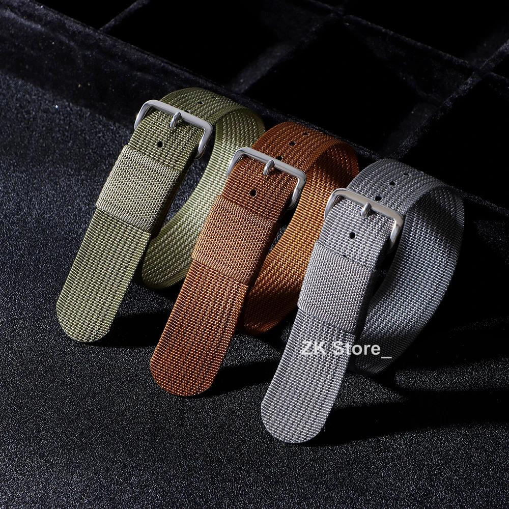 Ribbed Nylon Watchband 20mm 22mm Nylon Watch Strap Braid Ballistic Fabric Bands Accessories for Military Sports Watch Bracelets