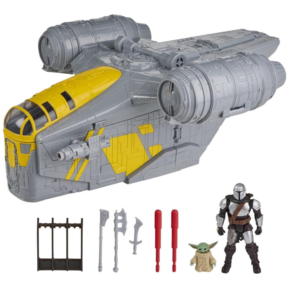 Hasbro STAR WARS Glogoo ActionVerse Pojazd Razor Crest 35cm Mandalorian Glogoo Action Zabawka Unisex dla Wieków G2841 Autentyczny / Zestaw Zabawowy, 2 w 1 &