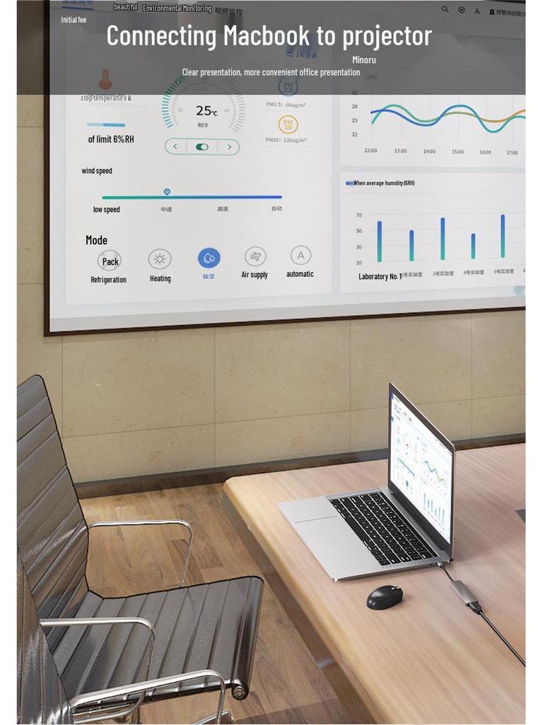 Six-in-One USB-C Hub for MacBook and Huawei Laptops