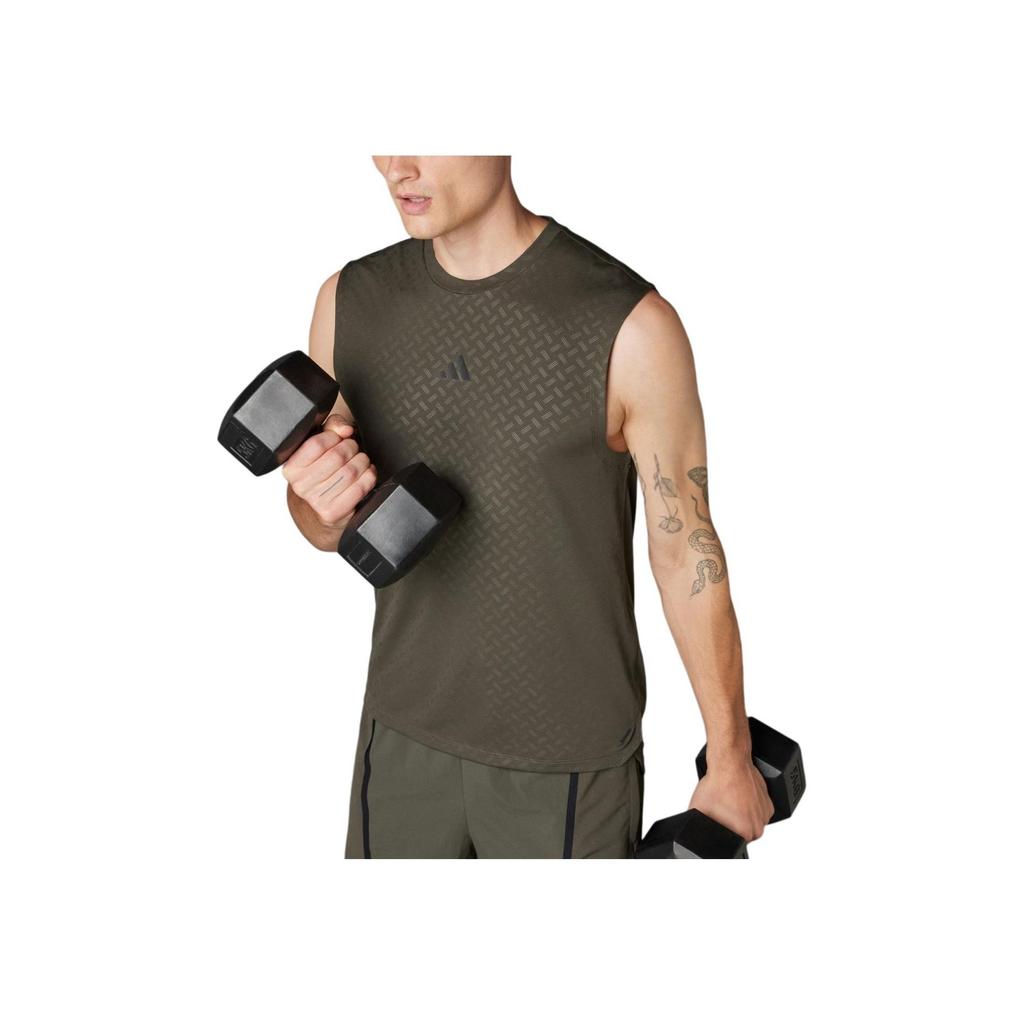 Adidas Power Tank Top Quick-Dry Sports Fitness Vest Men Tops Dark-Olive-Green Black JD8457