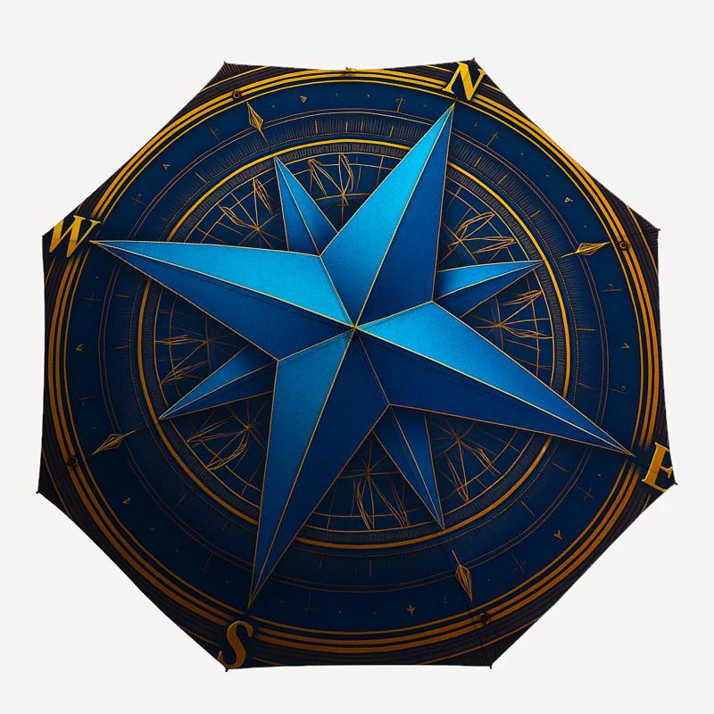 Compass Rose Wall Decor: Nautical Navigation Art for Home or OfficeUmbrella, Portable 3-Fold Umbrella for Men & Women,Christmas Gift ES360