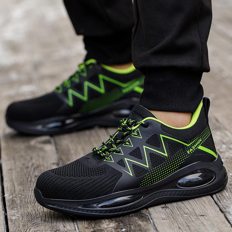 Arbeitssicherheitsschuhe für Herren, atmungsaktive Arbeits-Sneaker, Stahlkappen-Schuhe, durchtrittsichere Sicherheitsschuhe, unzerstörbare Schuhe