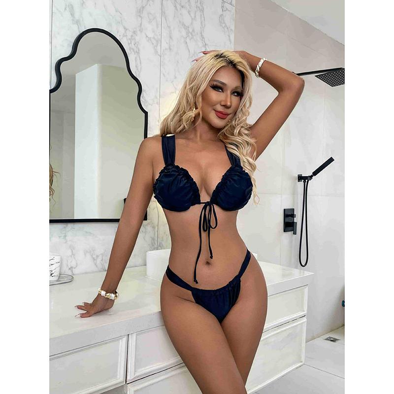 

Микро Пуш-ап Бикини Сексуальные Женские Купальники Женская Купальная Одежда Набор Бикини Купальник Купальные Костюмы Пляжная Одежда XL чёрный