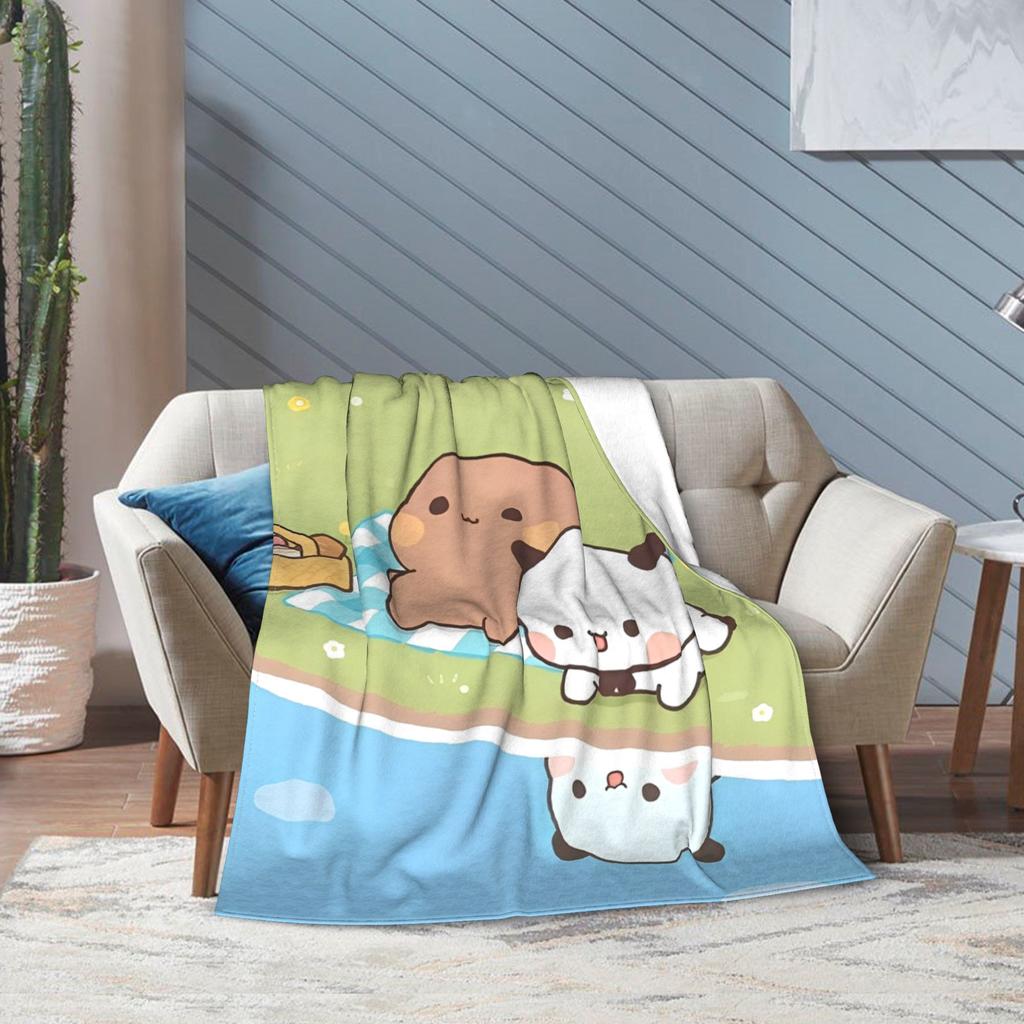 Bubu Dudu Throw Blanket for Couch Soft Cozy Plush Blanket Kawaill Couple Bears 50x60 Inches Multi-size Bedspread for All Seasons