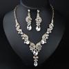 Versatile Crystal Clavicle Necklace Earrings Set Simple Dress Women'S Jewelry