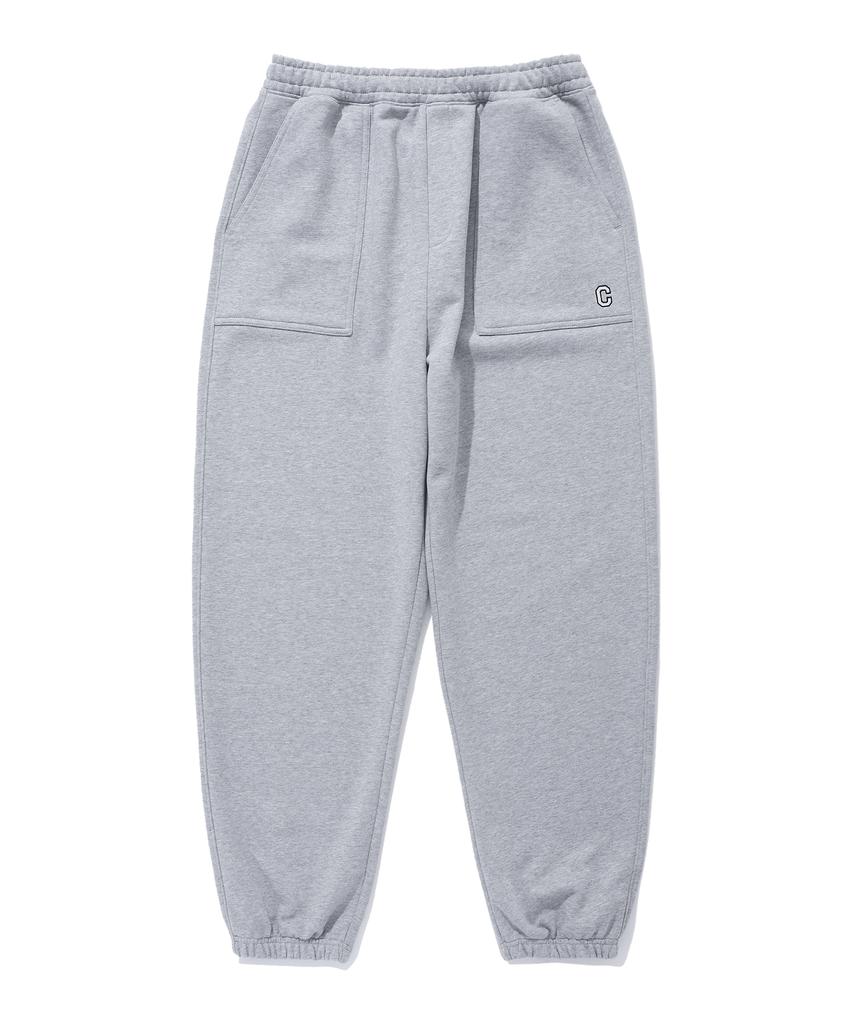 COVERNAT C Logo Sweat Wide Jogger Pants Melange Grey