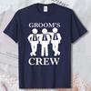 Grooms Crew Suit Stick Figure Cotton Unisex TShirt Minimal Wedding Groomsunisex Graphic Short Sleeve Tops Bachelor Party Casual Tee