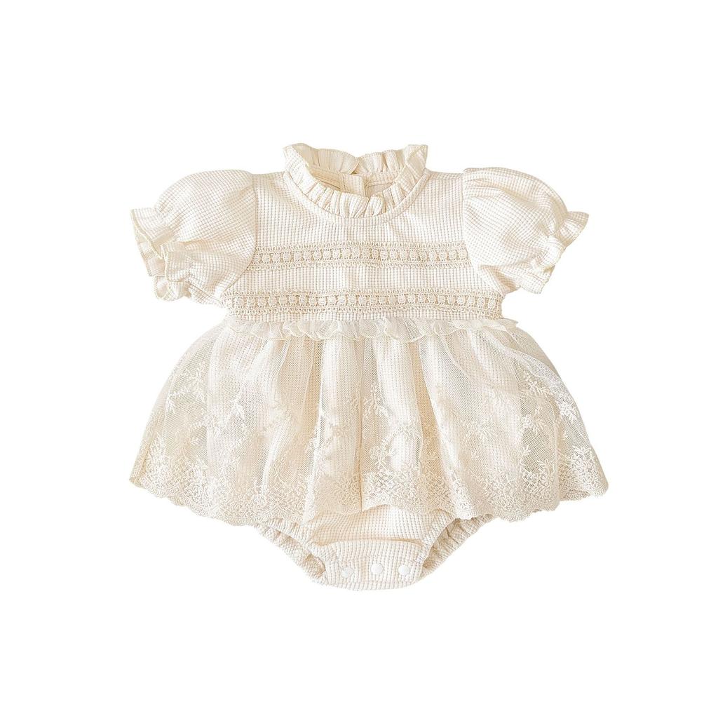 Summer Baby Lace Round Neck Jumpsuit Versatile Outdoor Outfit