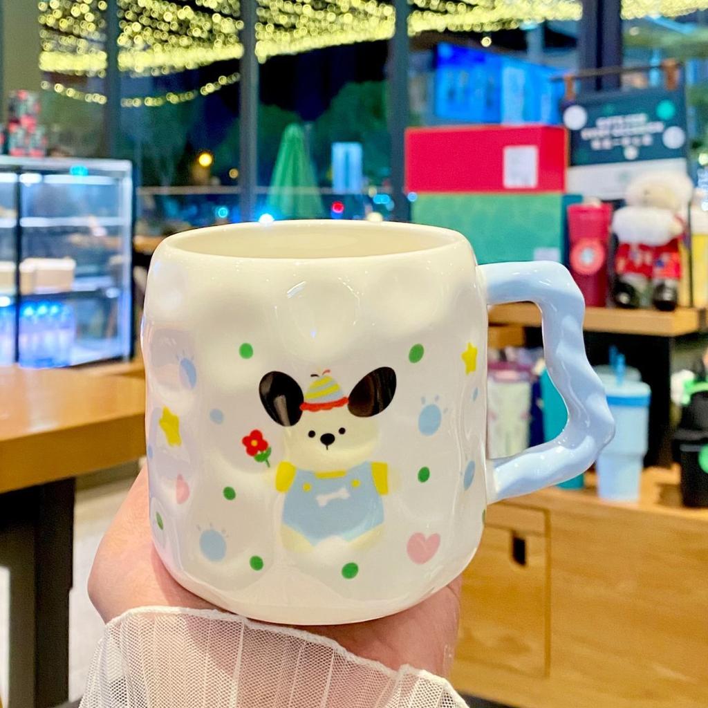 Cute Cartoon Cup Straw Cup Ins Style Mug with Lid Home Gift for Girls Birthday Couple Cup Ceramic Cup