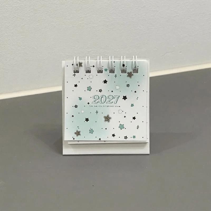2027 Mini Desk Calendar With Cute Cartoon Prints Portable For Office Home Student Daily Time Management