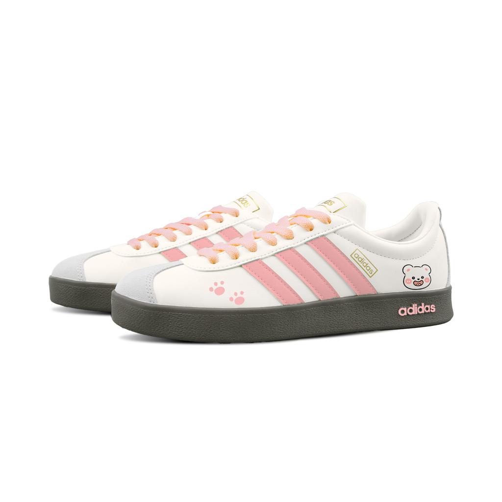 Vlastní Adidas VL COURT 2.0 Růžový medvídek Roztomilý 2.0 Nákupní taška Odolná proti oděru Nízké boty Trenéři Německé armády Unisex Růžová JI0497(Team1800-2.0 BOX)