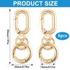 12pcs Double Opening Swivel Clasp Clips Metal Swivel Spring Snap Hooks Key Chain Clip with Key Ring Spring Coil Opening Keychain