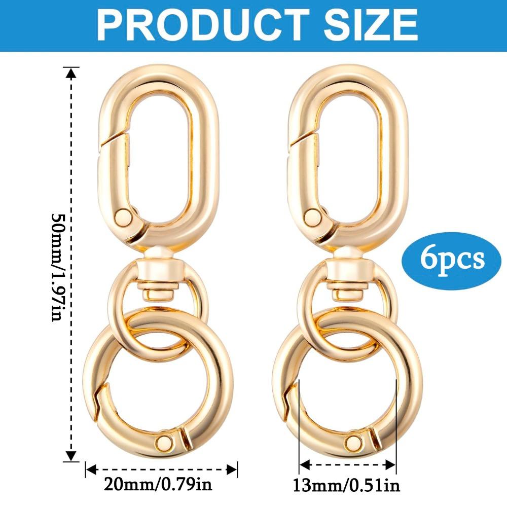 12pcs Double Opening Swivel Clasp Clips Metal Swivel Spring Snap Hooks Key Chain Clip with Key Ring Spring Coil Opening Keychain