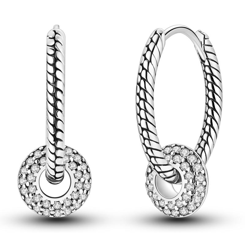 925 Silver Earrings Colorful Oval Gemstone Earrings Charm Hoop Earrings for Women Big Circle Fashion Silver Jewelry